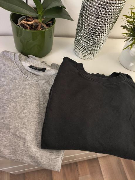 Čierna a sivá basic bavlnené mikiny l-xl, h&m,xl