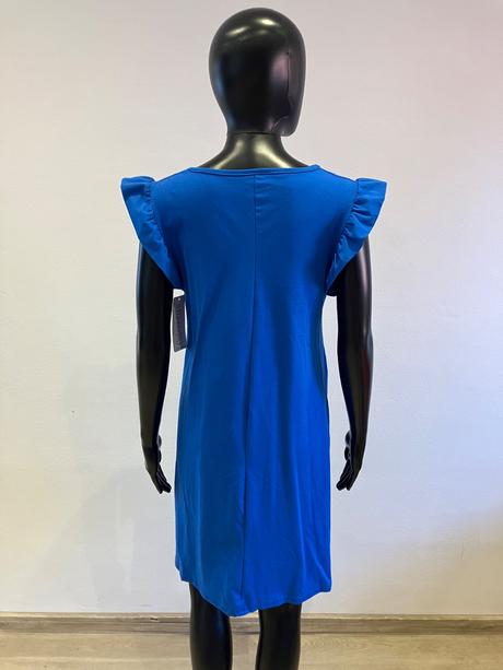 Dámske kráľovskomodré šaty s volánmi (uni), l / m / s