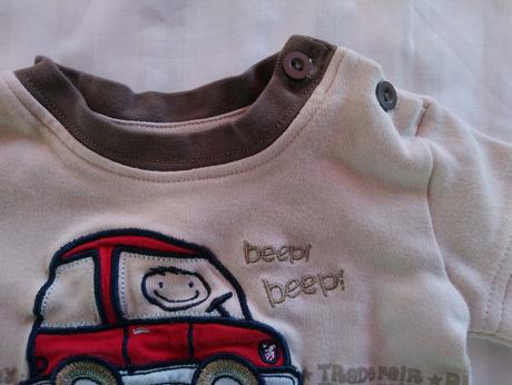 Krémové tričko beep autíčko, m&co, 0-3 mes., 56-62, m&co,62