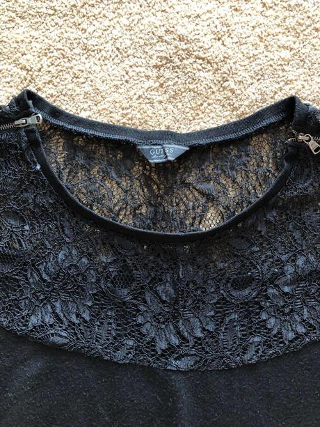 Guess čierny pulóver mikina s krajkou pc 80 e, guess,s