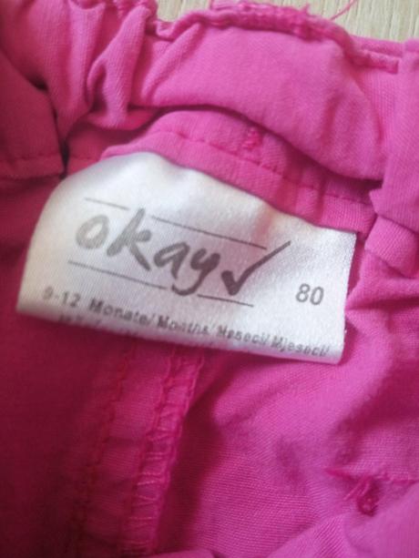 Dievčenské ružové nohavice okay (12 mes.), okay,80