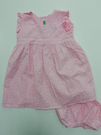 Ružové šaty s gaťkami, benetton,74