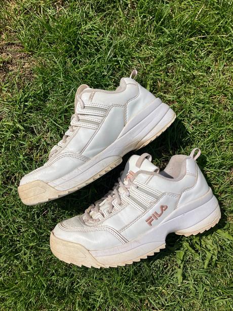 Biele športové voľnočasové tenisky fila platforma, fila,41