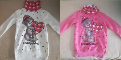 Dve nové dievčenské mikiny ružová a biela s potlač, 176