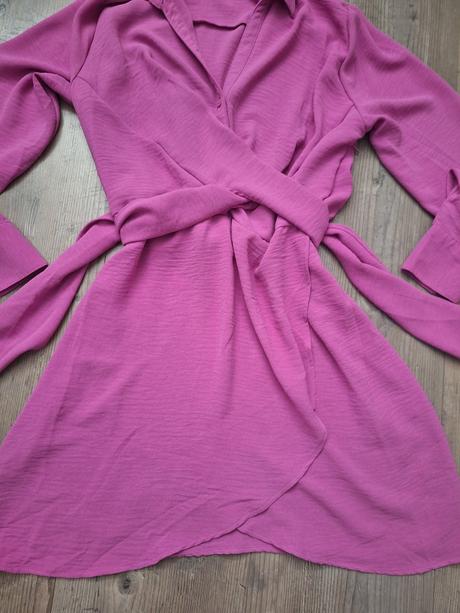 Ruzove minisaty s dlhym rukavom, sinsay,xl