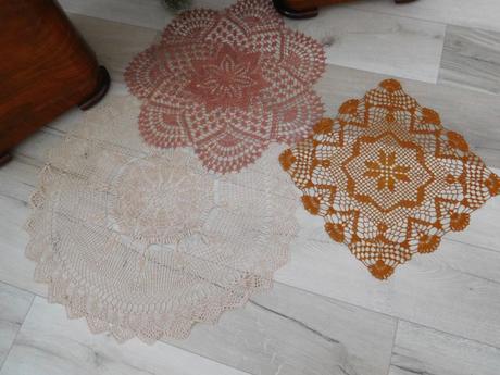 Háčkované hnedá + krémová, 