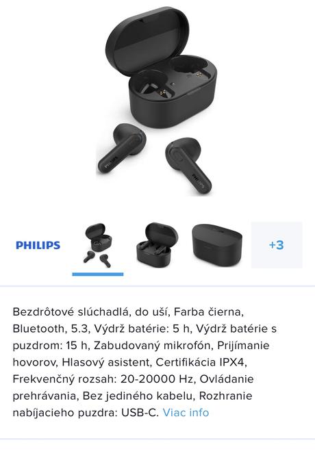 Slúchadla philips nové, philips