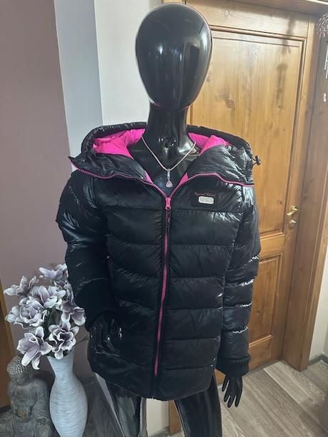 Prešívaná vetrovka s neónovou ružovou zn. uncs, l / m