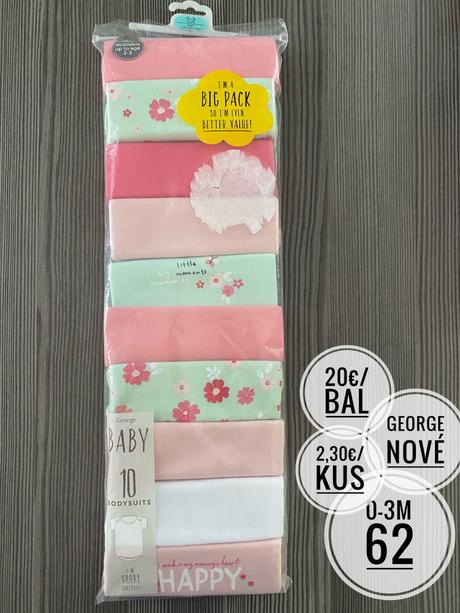 Body s krátkym aj dlhým rukávom, bodytielka, george,62 - 92