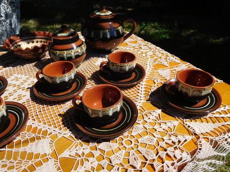 Bulharská keramika, sada kávičková,, 