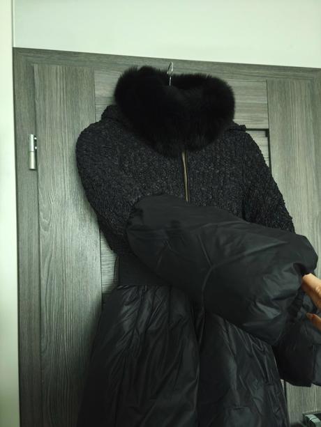 Zimna paperova bunda s pravou kozusinkou, s