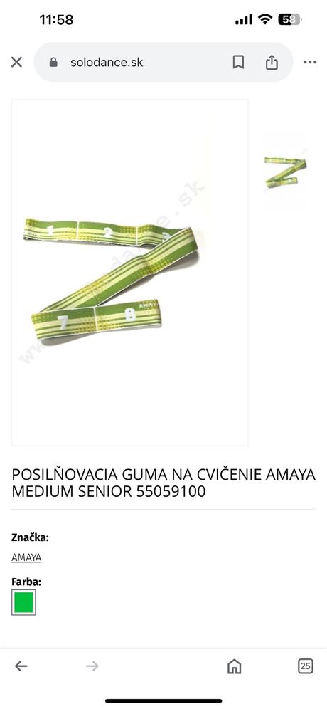 Posilňovacia guma na cvičenie amaya médium zelena,