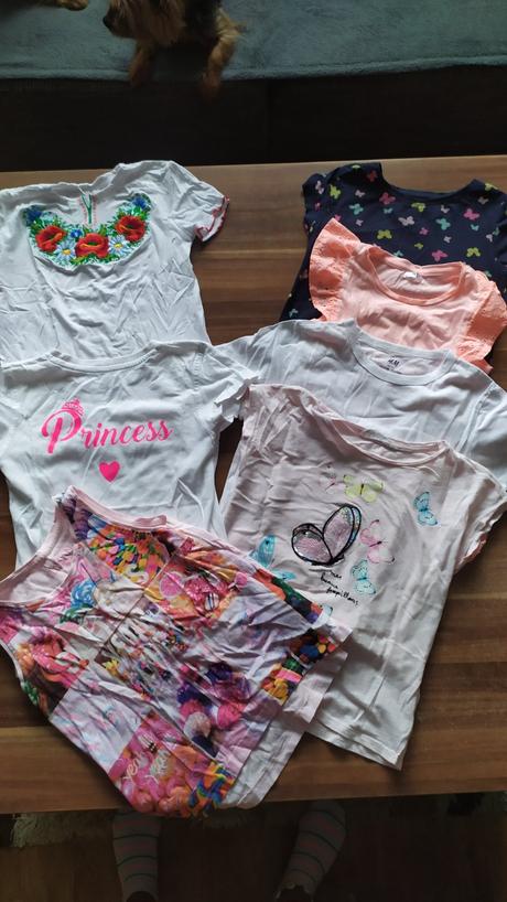 6. balíček tričiek s krátkym rukávom, h&m,116