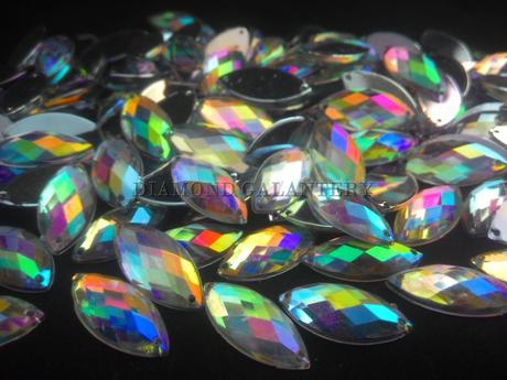 Ozdobné našívacie kamienky 10x20 mm, 