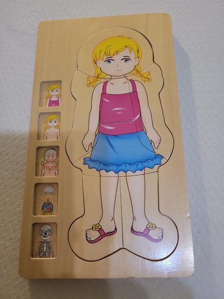 Drevené puzzle - anatómia dievča, 