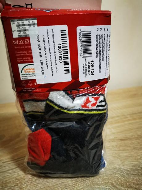 Pančušky cars 1x oblečené, disney,128