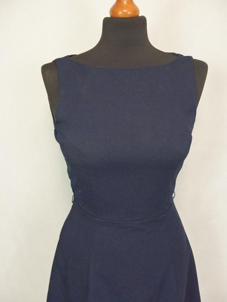 Kvalitné tmavomodré šaty, h&m,34