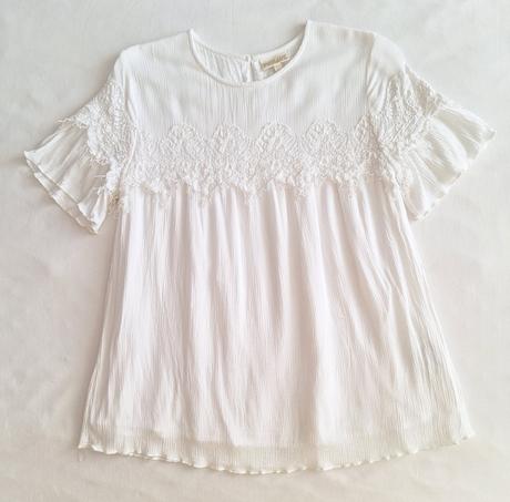 Blúzka biela s čipkami, pompdelux,146