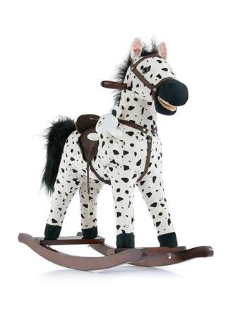 Hojdací koník mustang bielo-čierny puntíkovaný-,