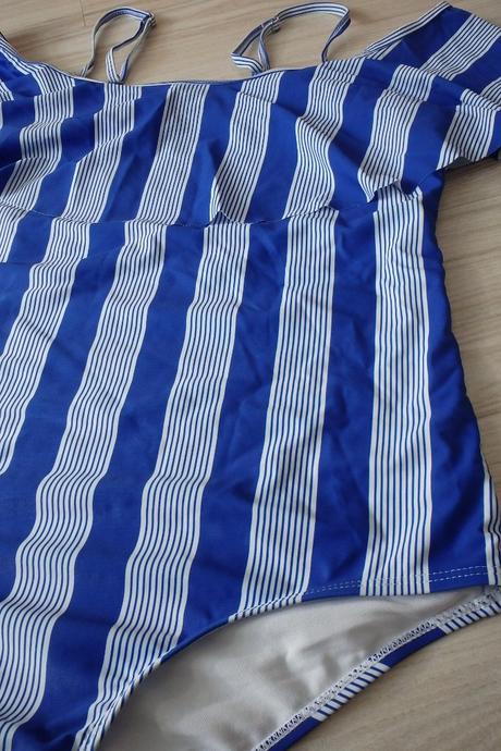 Modro biele plavky s volánikmi shein, v. xl/xxl, xl