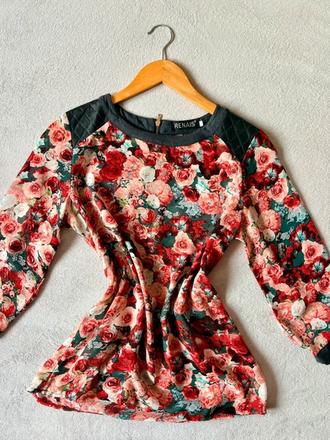 Dámska blúzka s kvetinovým vzorom, s