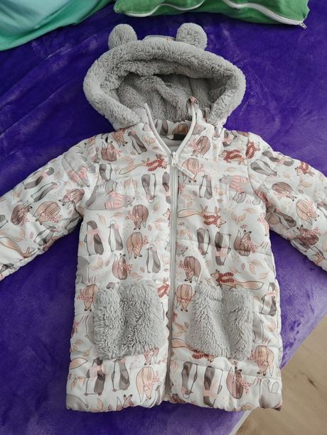 Krásna bunda zimná vyteplená flisom 110, 104