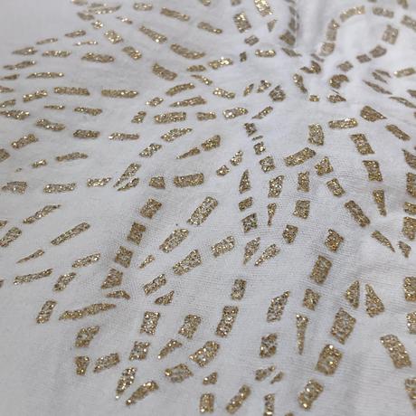 Esthis biela  mini sukňa so zlatou potlačou, xs