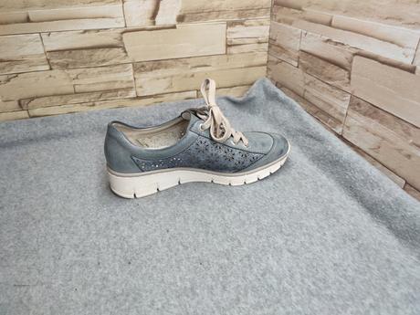 Rieker 38 - dámske dierkované modré topánky, rieker,38