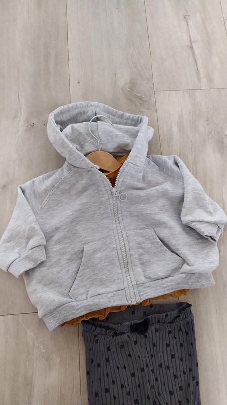Komplet mikina, tričko, legíny, zara,74