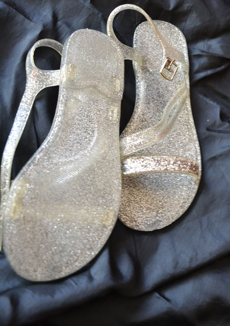 Strieborné sandálky do vody, tesco,36