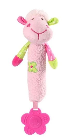 Babyono 606 hračka pískacia ružová cri-cri jahňa s,