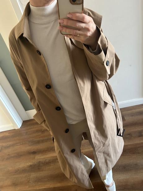 Cream oversize trenčkot, 38