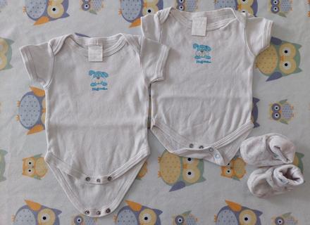 Baby balík 2xbody + capačky veľ.56-62, f&f,56