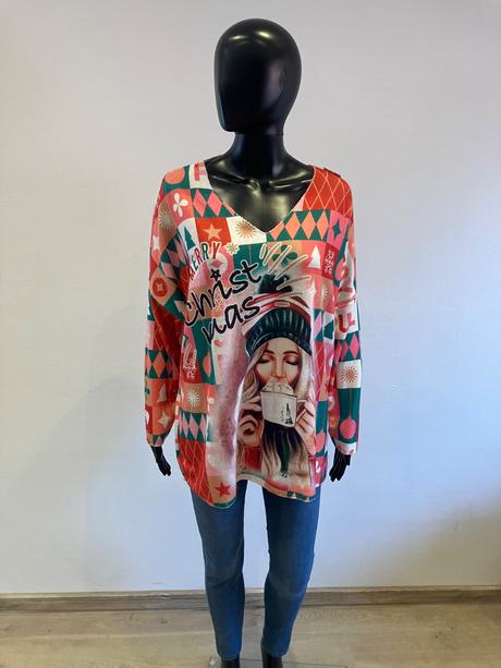 Dámske svetrové tričko so zimným motívom (uni), l / m / s / xl