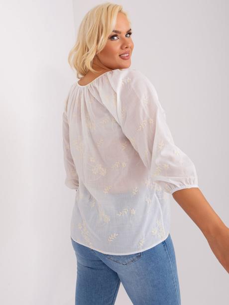 Biela vyšívaná plus size blúzka, l / m / xl