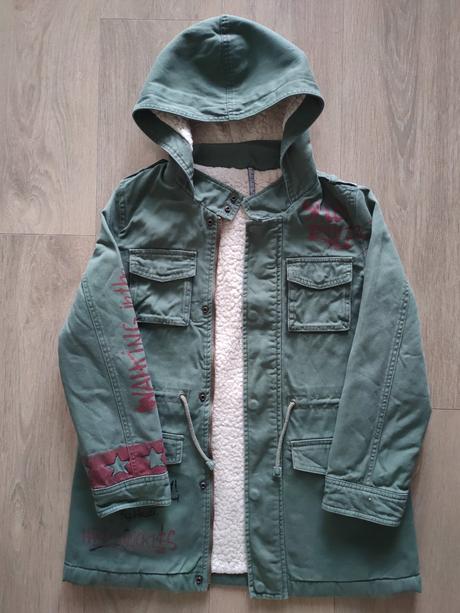 Teplý zimný kabát zn. sisley, veľ. 140 a 150, sisley,140