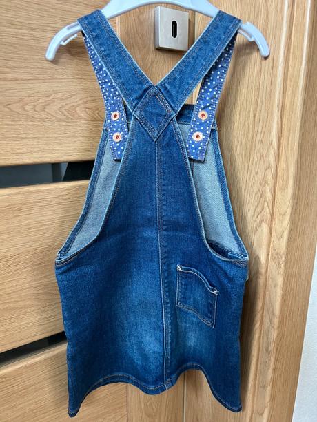 Riflová sukňa na traky, h&m,98