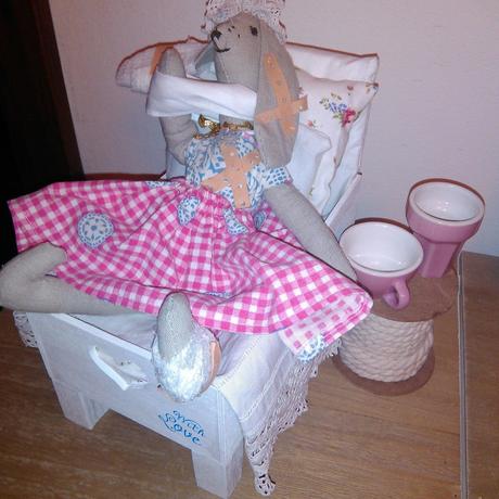 Nemocnica - zajačiky a psík hand made hračka, 