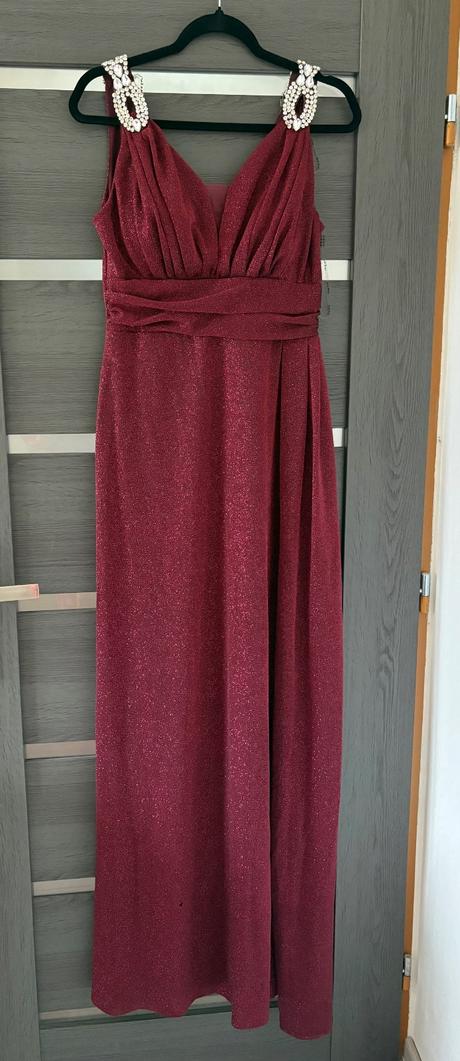 Bordové trblietavé šaty, xl