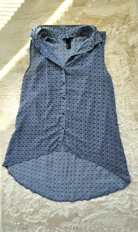 H&m ľahká letná modrá blúzka bez rukávov, veľ. 38, h&m,38