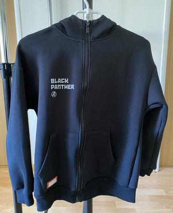 Mikina oversaiz na zips s kapucňou black panther, reserved,140