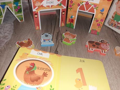 Tvary, farby, čísla, knižka a stavebne tvary farma, 