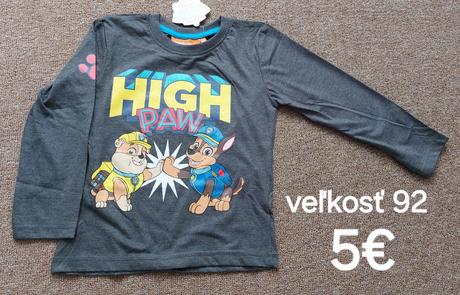 Tričko s dlhým rukávom paw patrol, 92 / 98 / 104