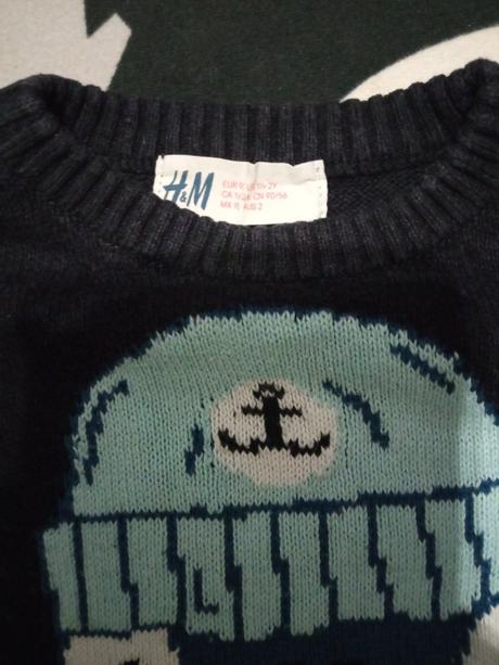 Pletený h&m sveter mrož kapitán, h&m,92