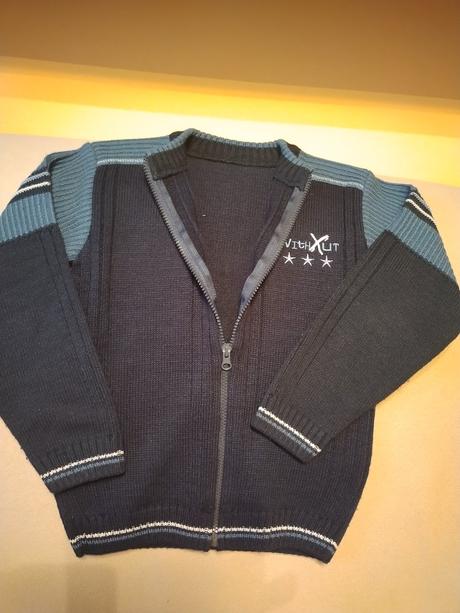 Pletený sveter na zips, 134