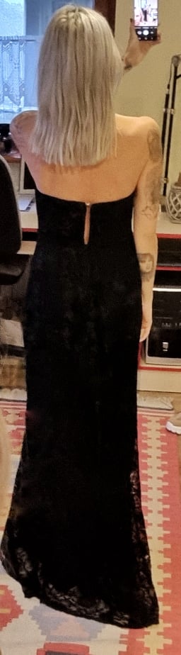 Dlhé maxi čierne krajkové šaty, s / xs