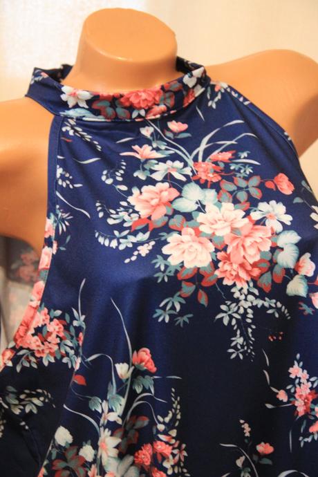 Modrý kvietkovaný top, xxl, xxl