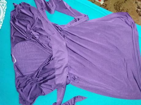 Zara fialove šaty na viazanie, zara,l