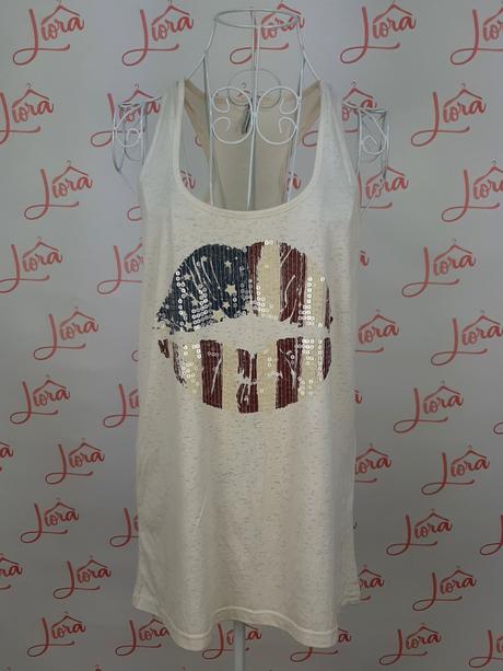 Pohodlné tielko s potlačou, fishbone,l