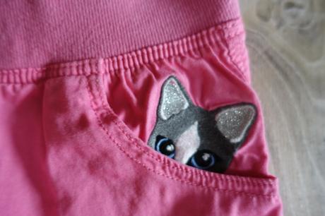 Nohavice s mačičkou, h&m,134